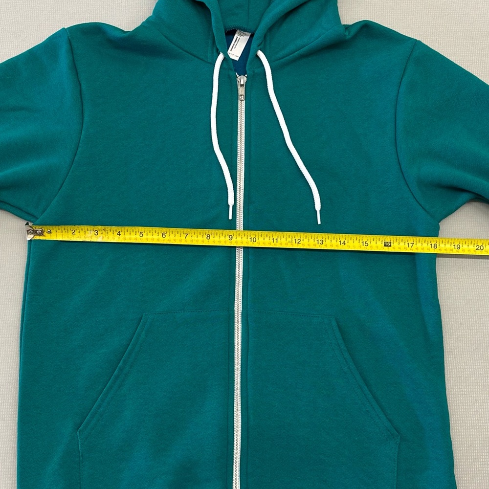Women's Green Zip-Up Hoodie - Picture 3 of 6